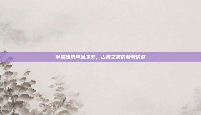 半壶纱葫芦丝演奏，古典之美的独特演绎