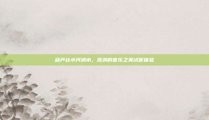 葫芦丝小河淌水，流淌的音乐之美试听体验