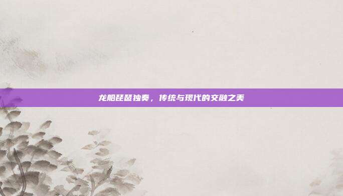 龙船琵琶独奏,传统与现代的交融之美