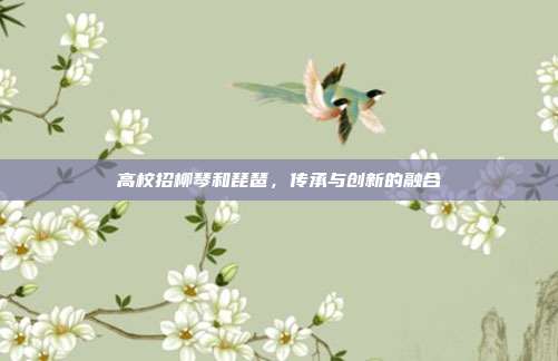 高校招柳琴和琵琶，传承与创新的融合