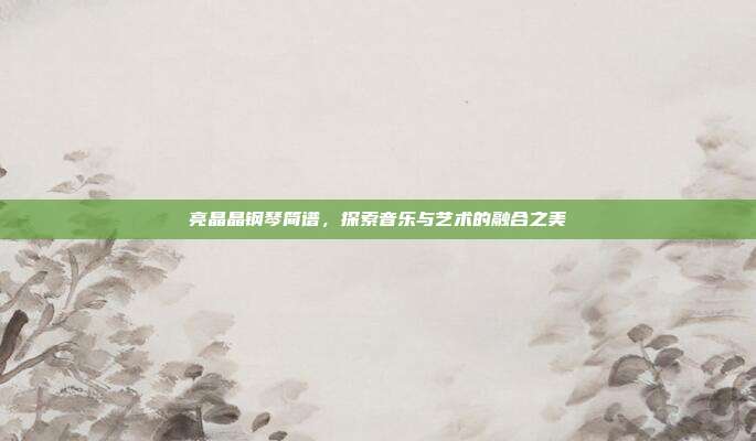 亮晶晶钢琴简谱，探索音乐与艺术的融合之美