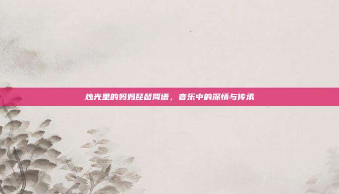 烛光里的妈妈琵琶简谱，音乐中的深情与传承