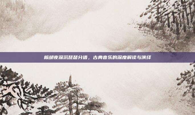 板胡夜深沉琵琶分谱，古典音乐的深度解读与演绎