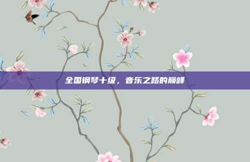 全国钢琴十级,音乐之路的巅峰