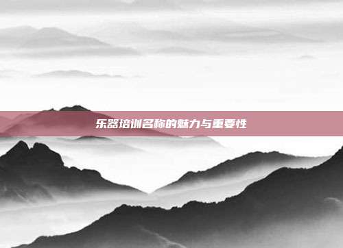 乐器培训名称的魅力与重要性