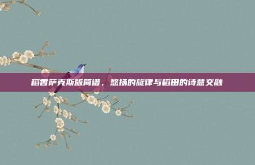 稻香萨克斯版简谱，悠扬的旋律与稻田的诗意交融