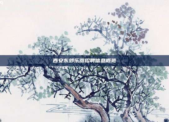 西安东郊乐器招聘信息概览