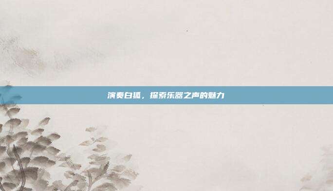 演奏白狐，探索乐器之声的魅力