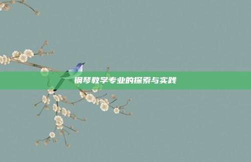 钢琴教学专业的探索与实践