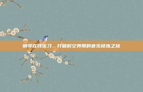 钢琴在线练习，打破时空界限的音乐修炼之旅
