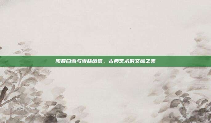 阳春白雪与雪琵琶谱，古典艺术的交融之美