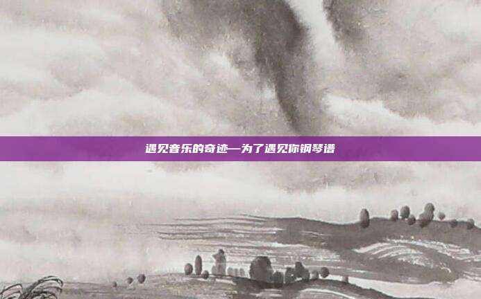 遇见音乐的奇迹—为了遇见你钢琴谱