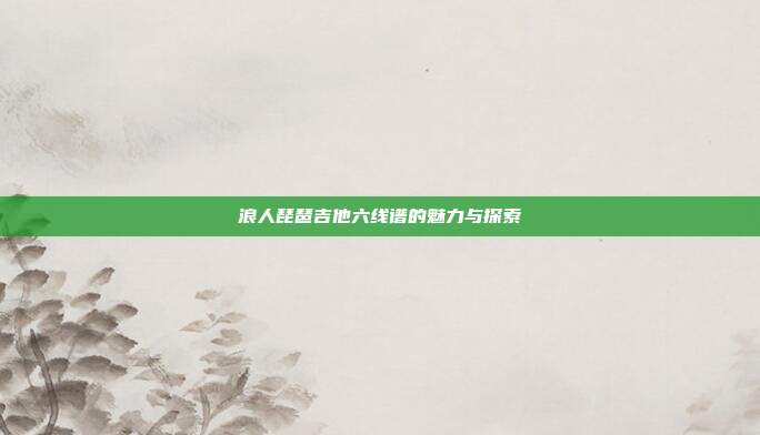 浪人琵琶吉他六线谱的魅力与探索
