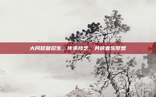 大同琵琶招生,传承技艺,共筑音乐梦想