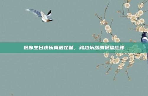 祝你生日快乐简谱琵琶，跨越乐器的祝福旋律