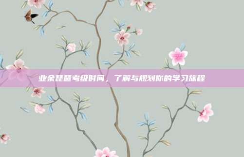 业余琵琶考级时间，了解与规划你的学习旅程