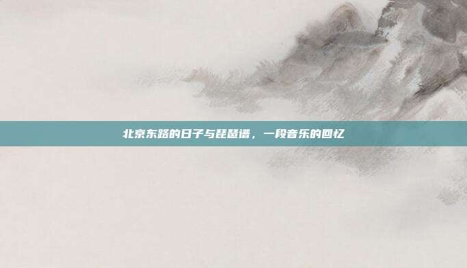 北京东路的日子与琵琶谱，一段音乐的回忆