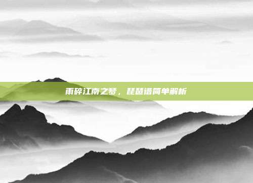 雨碎江南之梦，琵琶谱简单解析