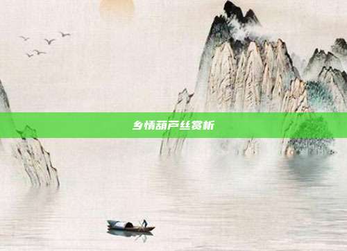 乡情葫芦丝赏析