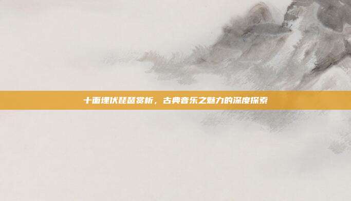 十面埋伏琵琶赏析，古典音乐之魅力的深度探索