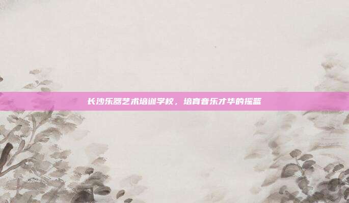 长沙乐器艺术培训学校，培育音乐才华的摇篮