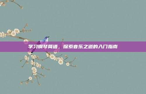 学习钢琴简谱，探索音乐之道的入门指南