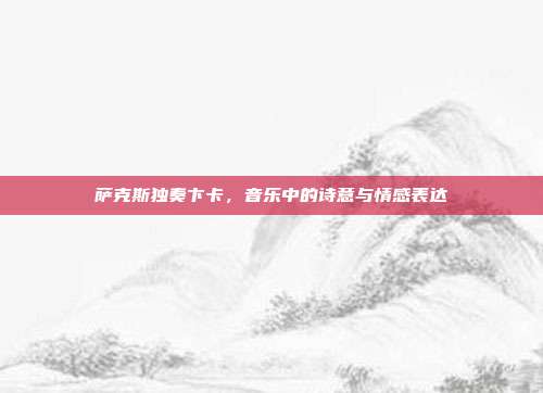 萨克斯独奏卞卡，音乐中的诗意与情感表达