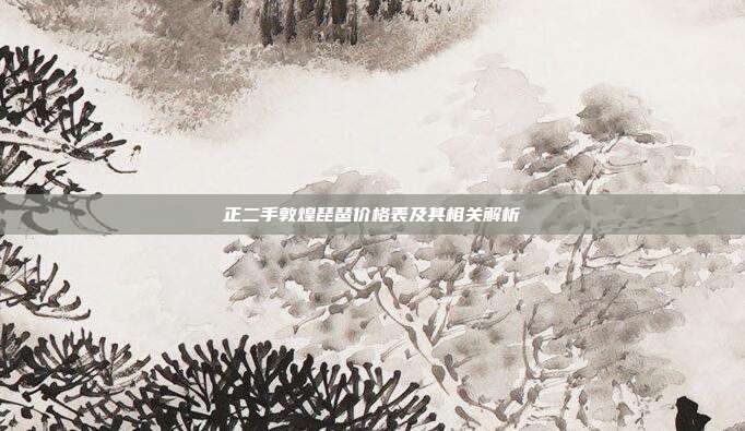 正二手敦煌琵琶价格表及其相关解析
