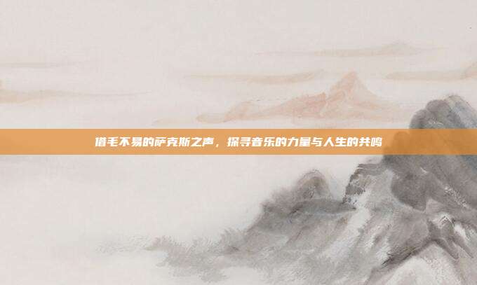 借毛不易的萨克斯之声，探寻音乐的力量与人生的共鸣