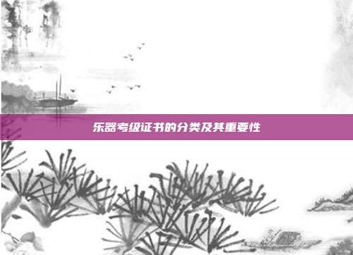乐器考级证书的分类及其重要性