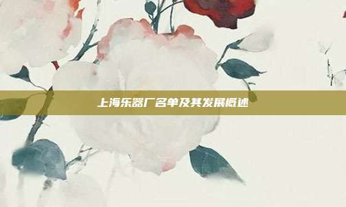 上海乐器厂名单及其发展概述