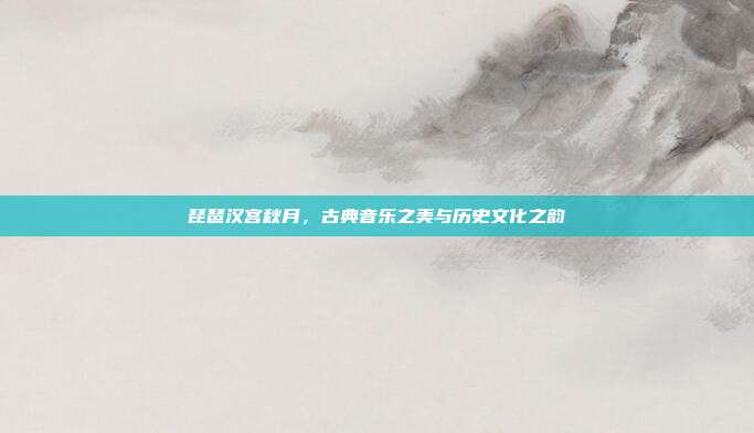 琵琶汉宫秋月，古典音乐之美与历史文化之韵