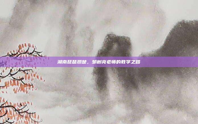 湖南琵琶翘楚,邹树亮老师的教学之路