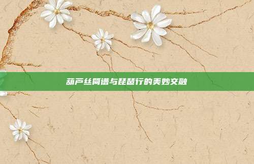 葫芦丝简谱与琵琶行的美妙交融