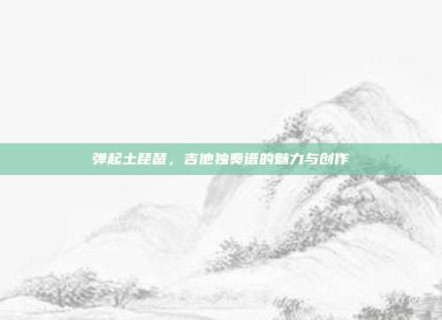 弹起土琵琶，吉他独奏谱的魅力与创作