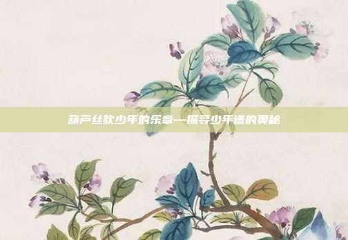 葫芦丝吹少年的乐章—探寻少年谱的奥秘