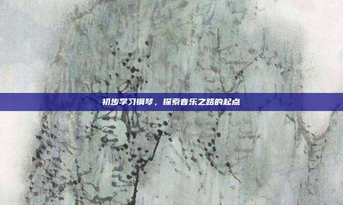 初步学习钢琴，探索音乐之路的起点