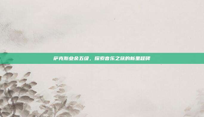 萨克斯业余五级，探索音乐之旅的新里程碑