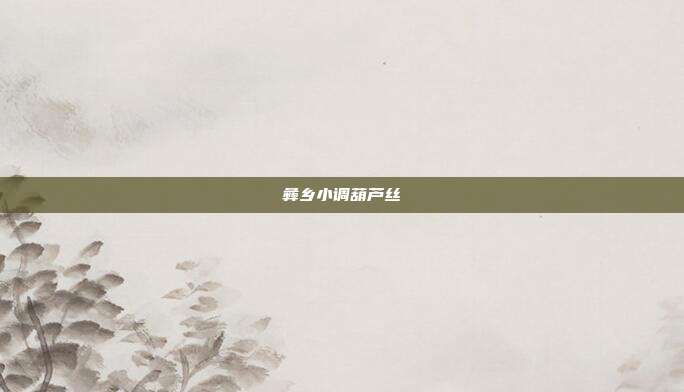 彝乡小调葫芦丝