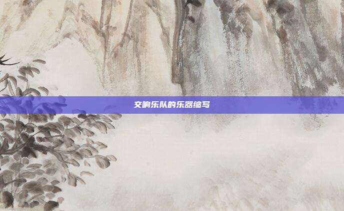 交响乐队的乐器缩写