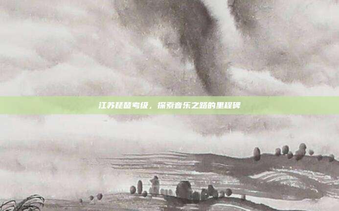 江苏琵琶考级，探索音乐之路的里程碑