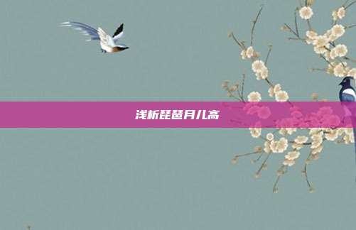 浅析琵琶月儿高