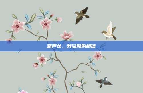 葫芦丝，我深深的相信