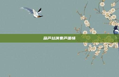 葫芦丝演奏芦萧情