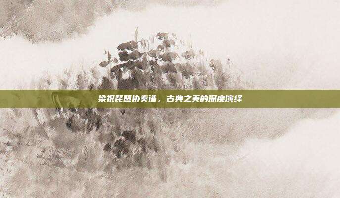 梁祝琵琶协奏谱，古典之美的深度演绎