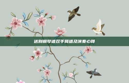 送别钢琴谱双手简谱及演奏心得