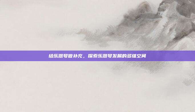 给乐器号做补充，探索乐器号发展的多维空间