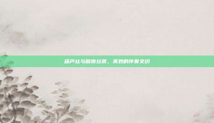 葫芦丝与皖南丝雨,美妙的伴奏交织