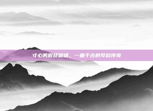 寸心笑傲琵琶谱,一曲千古的琴韵传奇
