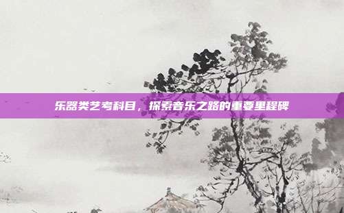 乐器类艺考科目，探索音乐之路的重要里程碑